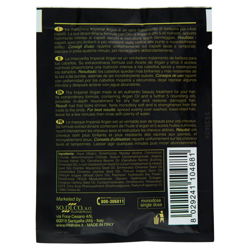 Vitalcare Professional Imperial Argan Maschera Intensiva Ricostituente 25 ml, , large