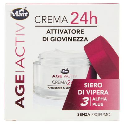 Matt Age Activ Crema 24h Attivatore di Giovinezza Siero di Vipera 3 Alpha Plus 50 ml