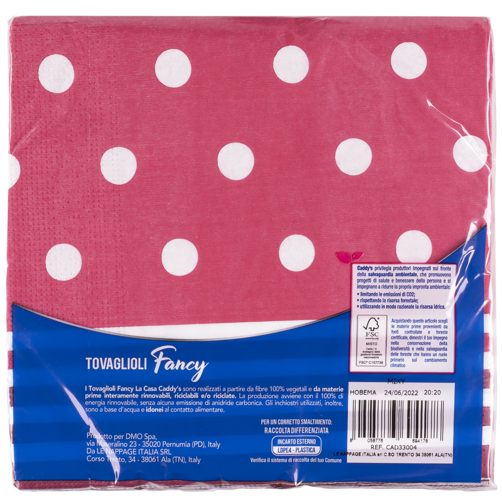 Caddy's Tovaglioli 33x33 Pois 40 Pezzi, , large