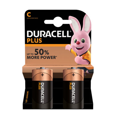 Duracell Plus C B2 LR14 MX1400 1.5V 2 Batterie Alcaline