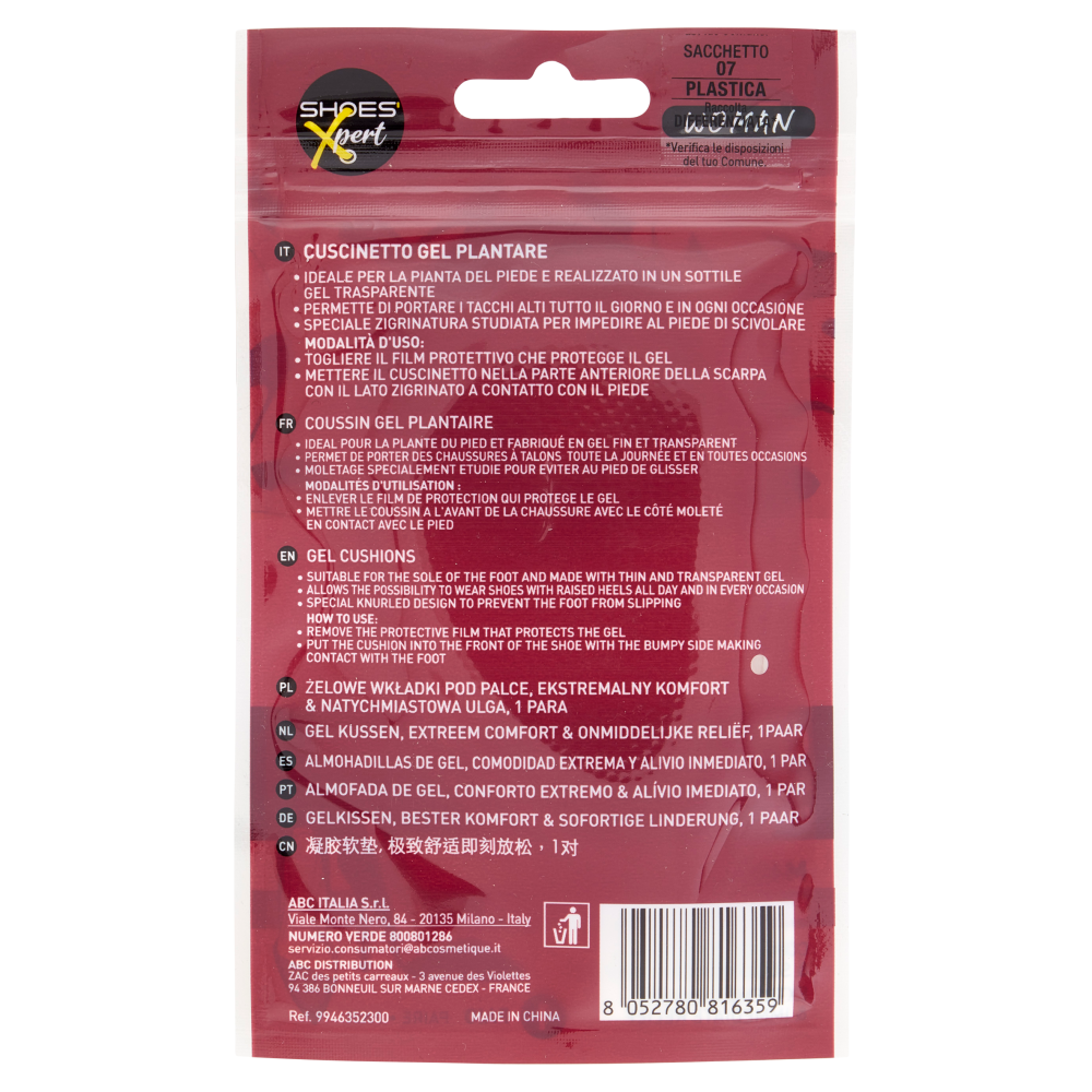Shoes'Xpert Woman Cuscinetto Gel Plantare 1 Paio, , large