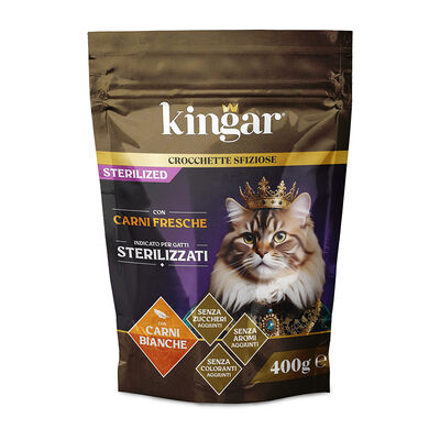 Kingar Cat Busta Crocchette 400g Carni Bianche 