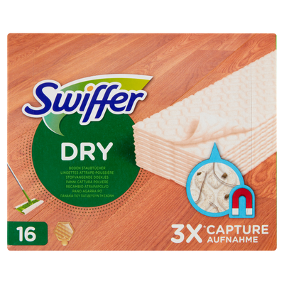 Swiffer Dry Panni Cattura Polvere Legno & Parquet 16 Panni