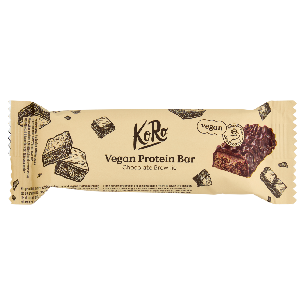 KoRo Vegan Protein Bar Chocolate Brownie 55 g - -