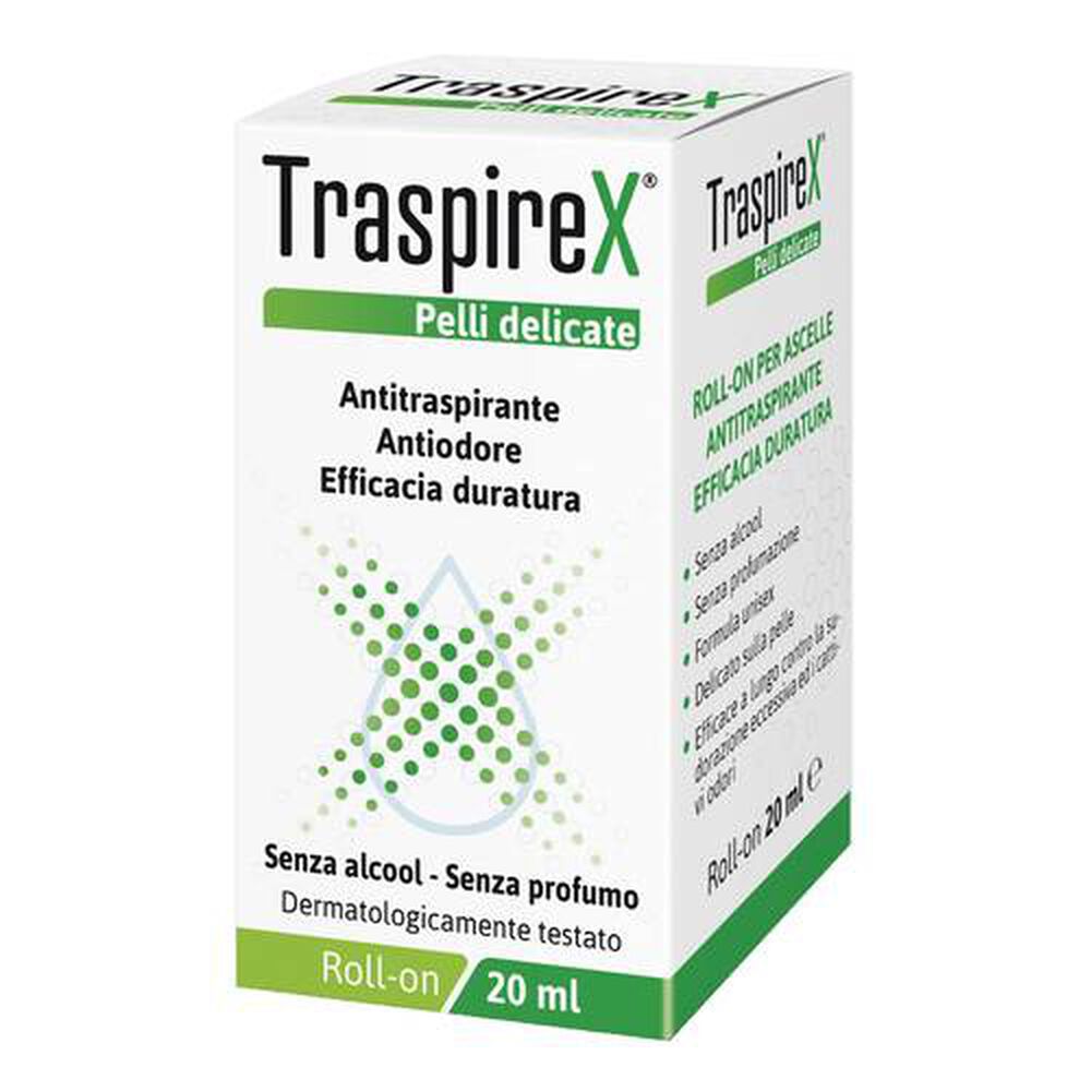 Traspirex Deodorante Roll On Pelli Delicate 20ml, , large