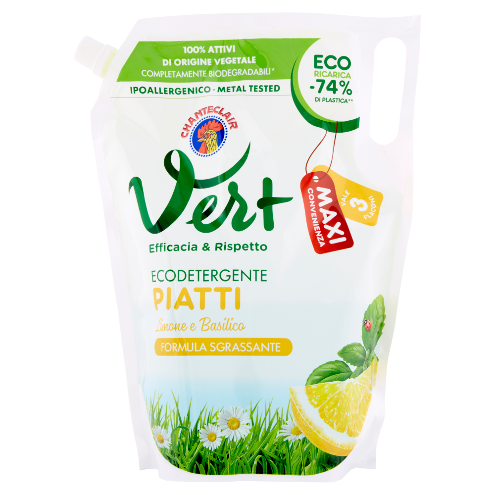 Chanteclair Vert Piatti Limone e Basilico Ecoricarica 1500 ml, , large