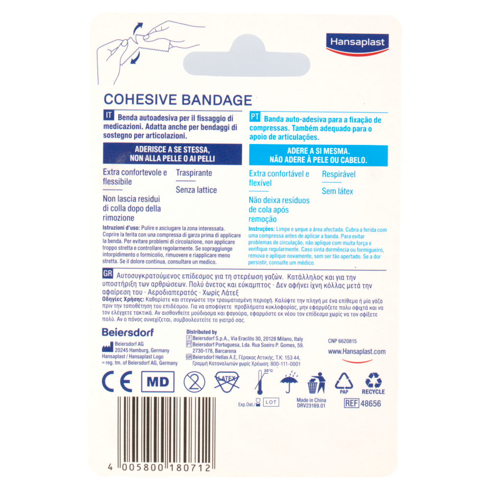 Hansaplast Med+ Benda autoadesiva 4m - 6cm, , large