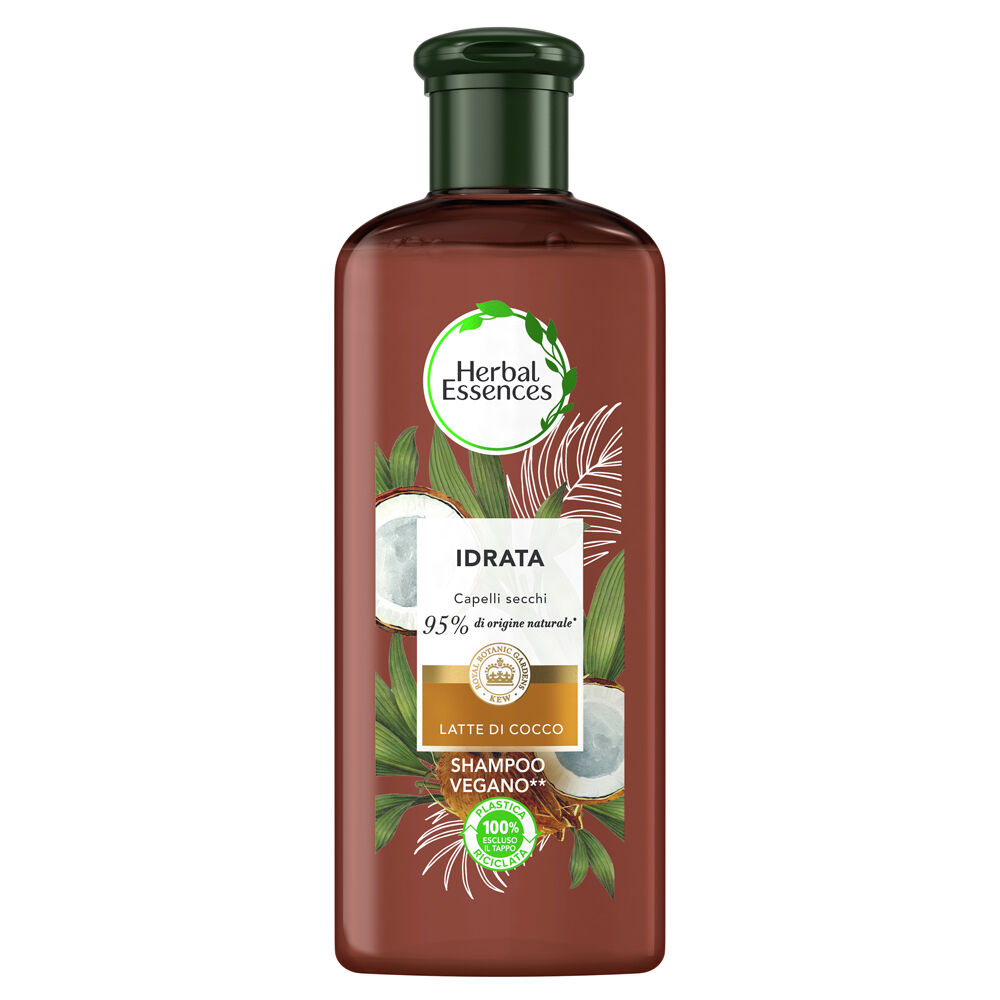 Herbal Essences Shampoo Idrata, con Latte Di Cocco, per Capelli Secchi, con Veri Estratti Botanici, in collaborazione con Royal Botanic Gardens, Kew, 250ml, , large