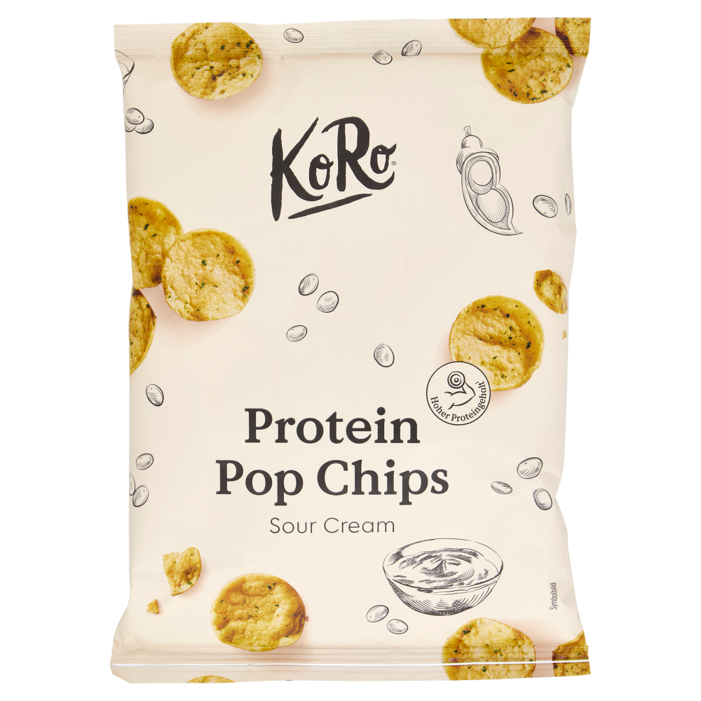 KoRo Protein Pop Chips Sour Cream 50 g - -