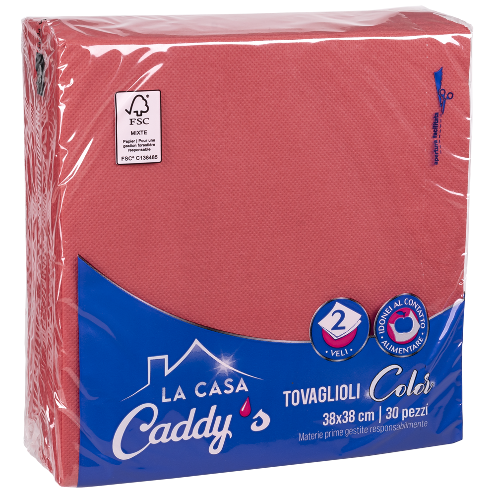 Caddy's Tovaglioli 38x38 Rosso 30 Pezzi, , large