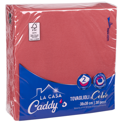 Caddy's Tovaglioli 38x38 Rosso 30 Pezzi