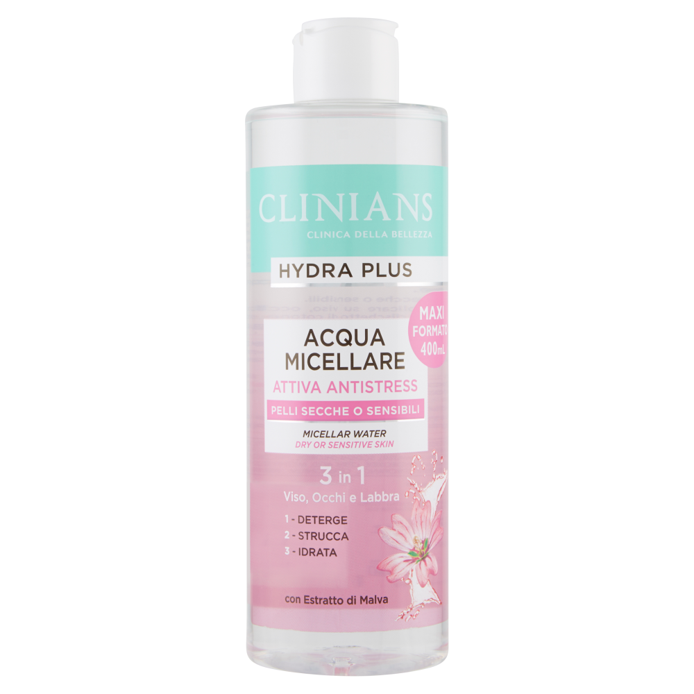 Clinians Hydra Plus Acqua Micellare Attiva Antistress 400 ml, , large