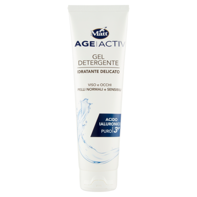 Matt Age Activ Acido Ialuronico Puro 3P Gel Detergente Idratante Delicato 150 ml