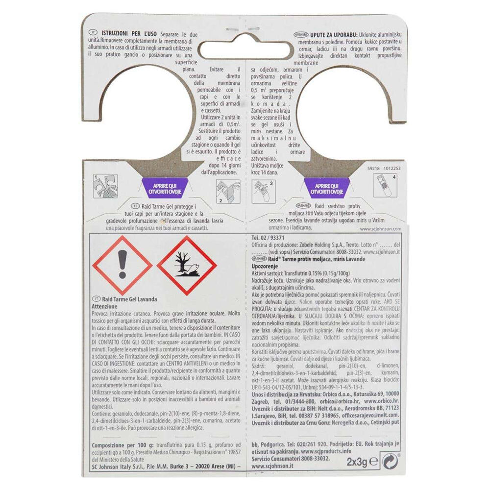 Raid Tarme Gel Lavanda 6 Pezzi, , large