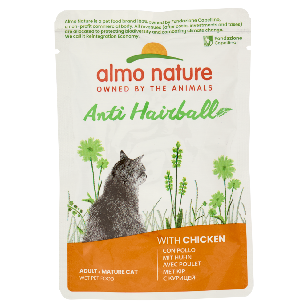 Almo Nature Anti Hairball Adult & Mature Cat con Pollo 70 g - -
