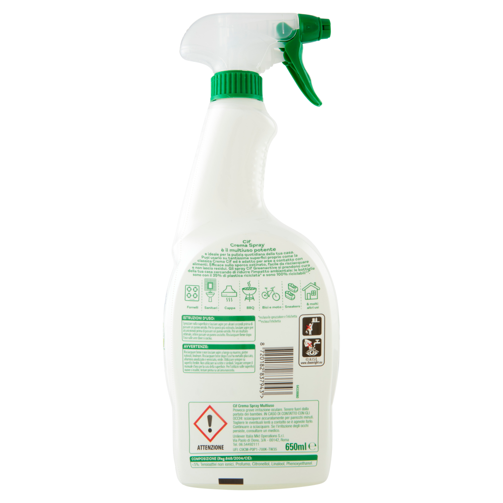 Cif Greenactive Crema Spray Multiuso 650 ml, , large