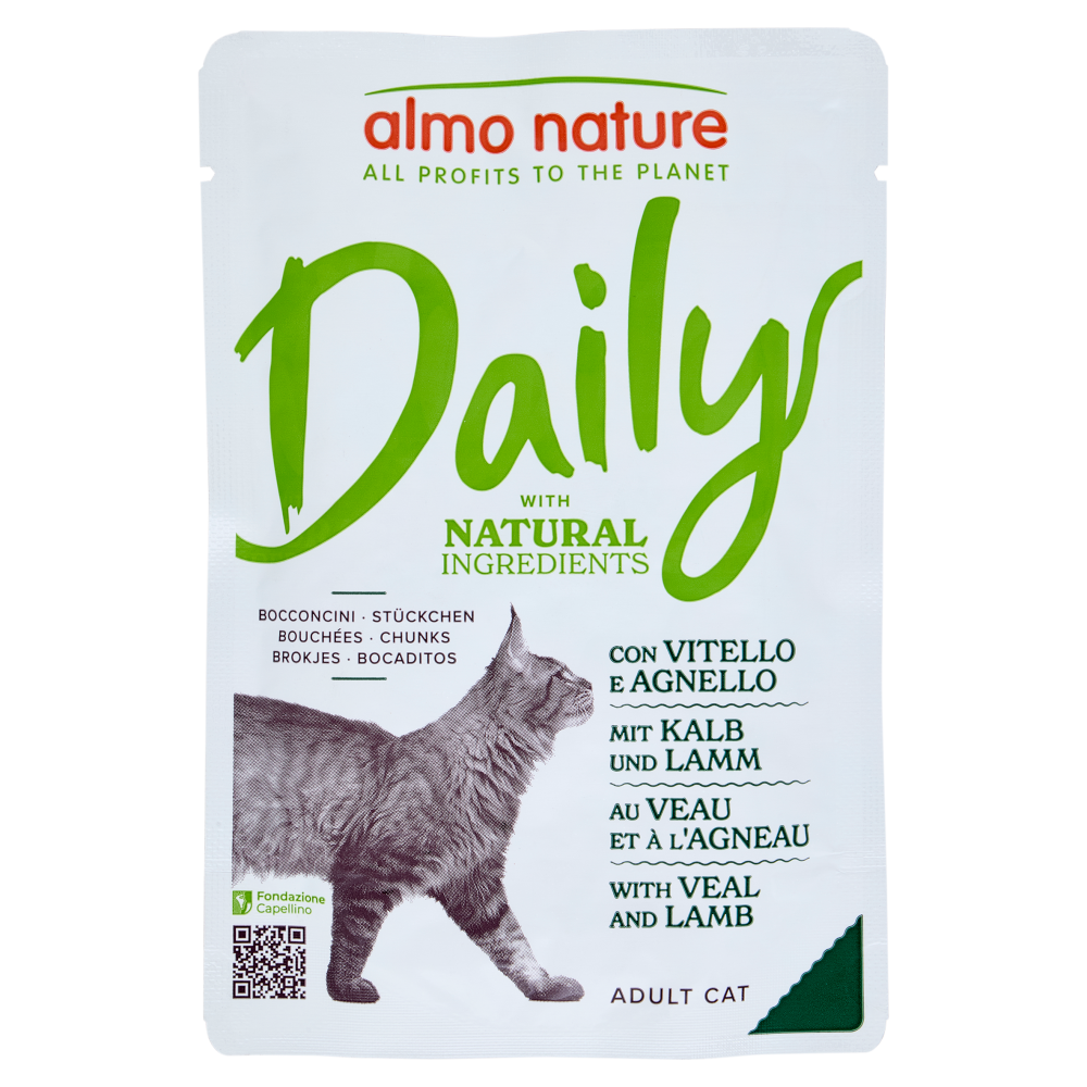 Almo Nature Daily Adult Cat Bocconcini Con Vitello E Agnello 70 G - --image