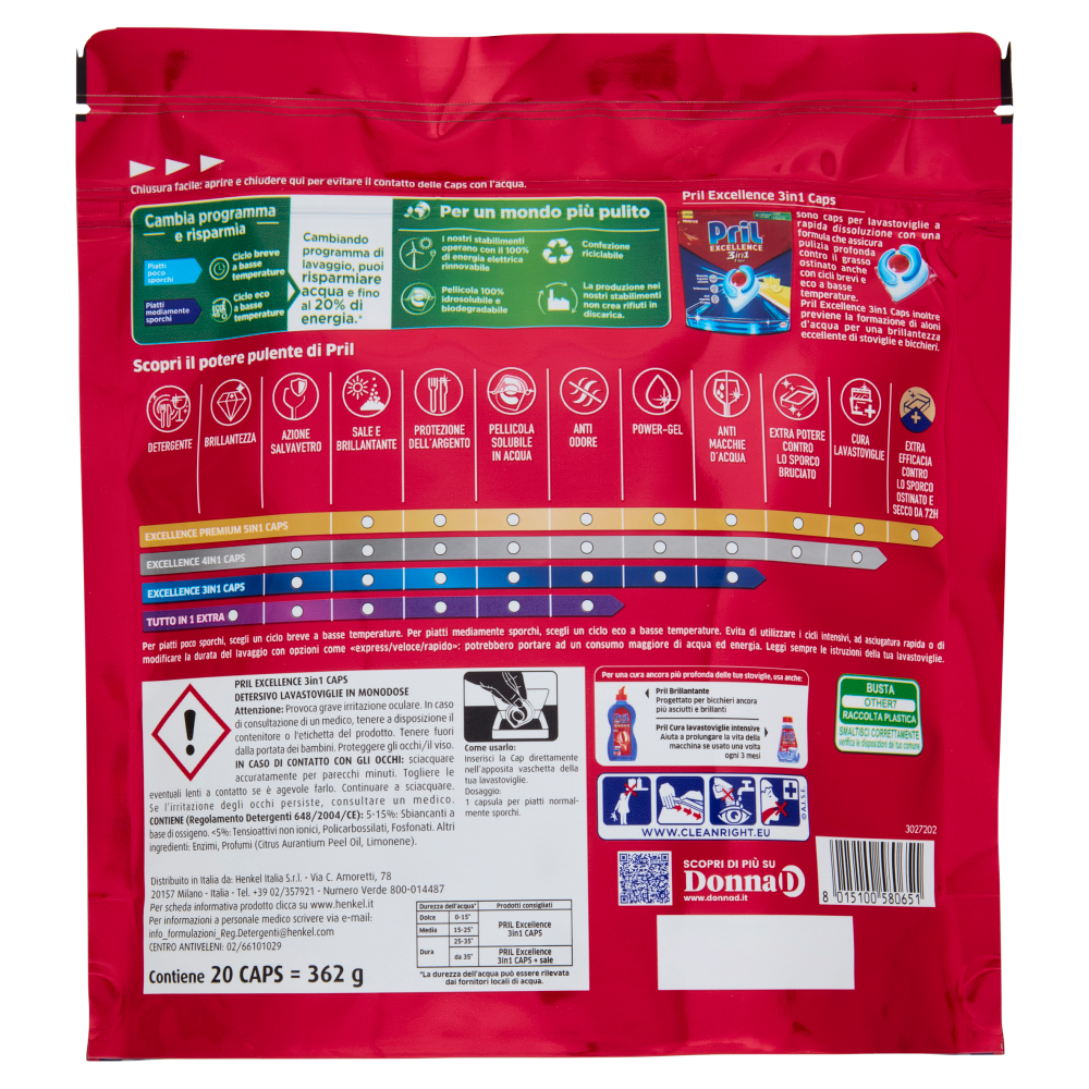 Pril Excellence 3in1 Limone 20 Caps, , large