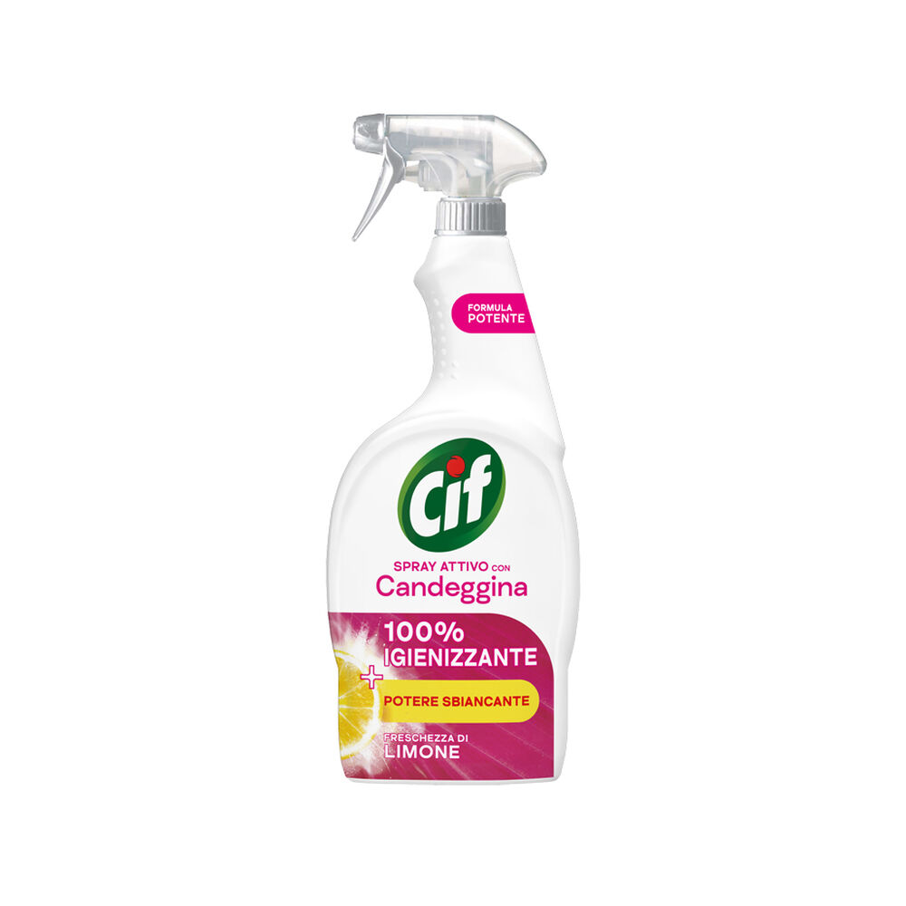 Cif Spray Attivo con Candeggina 100% Igienizzante Limone 650 ml, , large