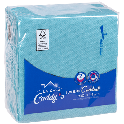 Caddy's Tovaglioli 24x25 Turchese 40 Pezzi