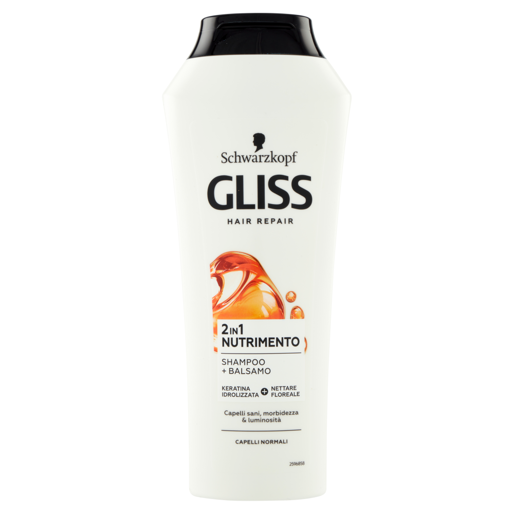 Gliss Hair Repair 2in1 Shampoo+Balsamo Nutrimento 225 ml, , large