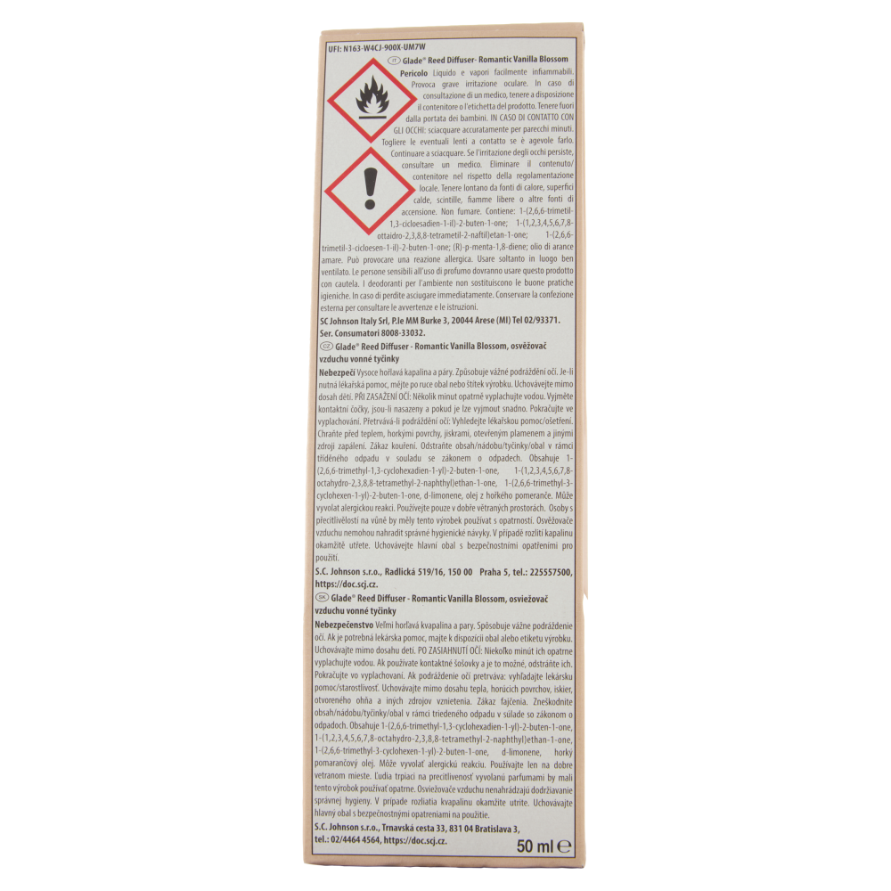 Glade Diffusore a Bastoncini Fragranza Romantic Vanilla Blossom 50 ml, , large