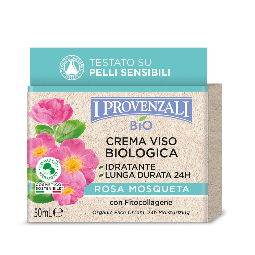 I Provenzali Bio Crema Viso Idratante Biologica Rosa Mosqueta 50 ml, , large