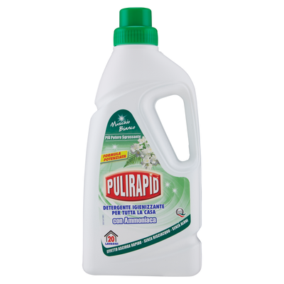 Pulirapid Detergente Igienizzante per tutta la casa Muschio Bianco con Ammoniaca 1000 ml