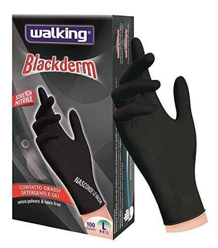 Walking Blackderm Guanti Nitrile Nero Taglia M 100 Pezzi - -