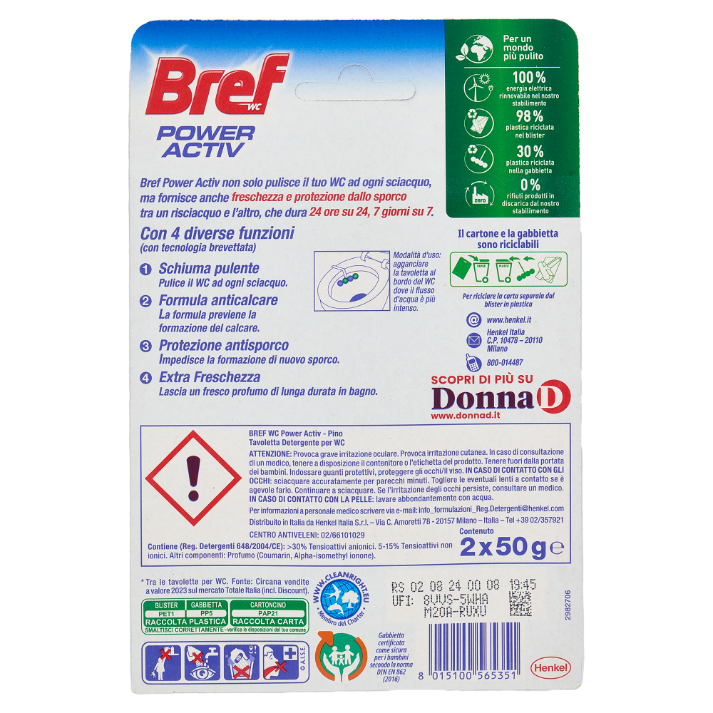 Bref Power Active 2 Tavolette - Profumazione Assortita, , large