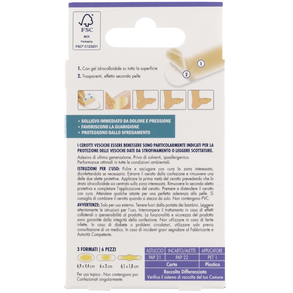 Essere Benessere Cerotti Vesciche 3 Formati 6pz, , large