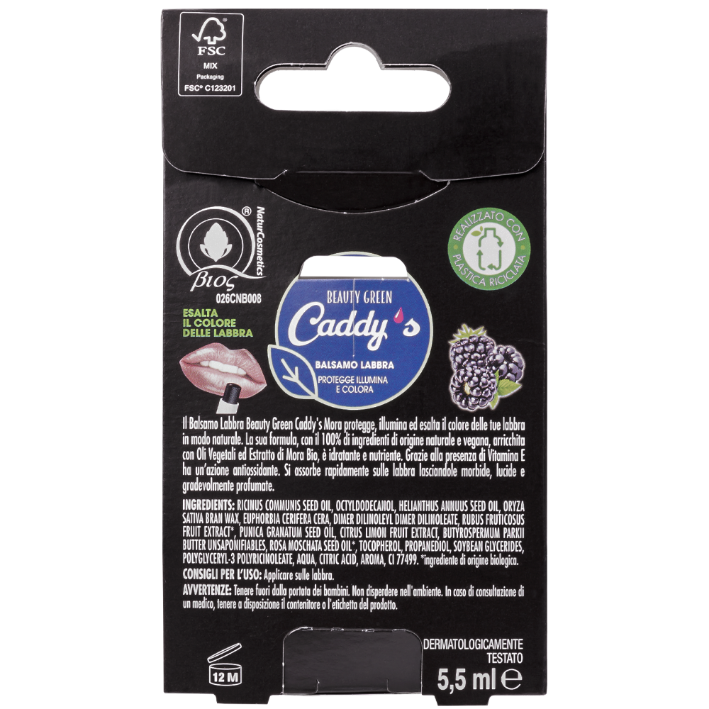 Caddy's Balsamo Labbra Beauty Green Mora 5,5ml, , large