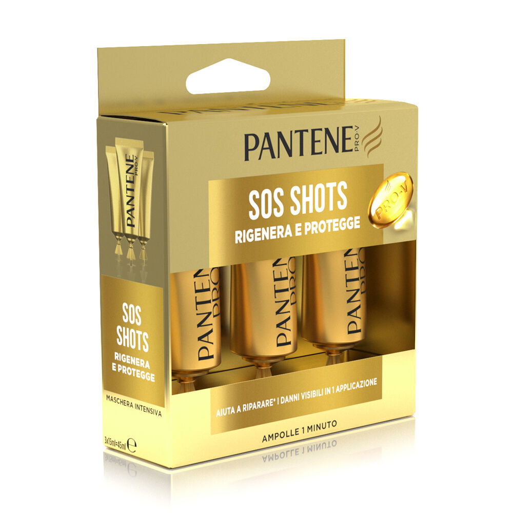 Pantene Pro-V Sos Shots Rigenera e Protegge, Trattamento Intensivo, per Capelli Danneggiati 45 ml - -