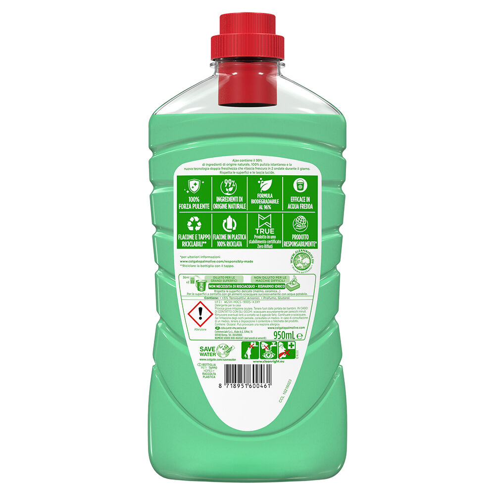 Ajax Detersivo Pavimenti Limone Ultra Sgrassante 950ml, , large