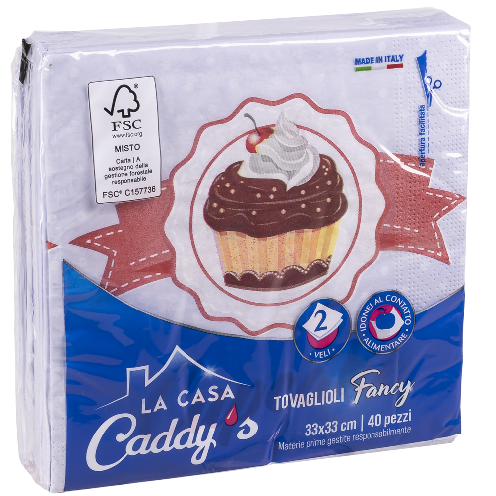 Caddy's Tovaglioli 33x33 Cupcake 40 Pezzi, , large