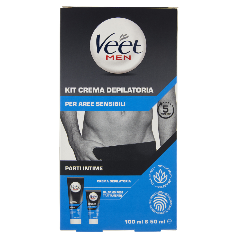 Veet Men Kit Crema Depilatoria per Parti Intime,  Veet Men Kit Crema Depilatoria per Parti Intime, , large