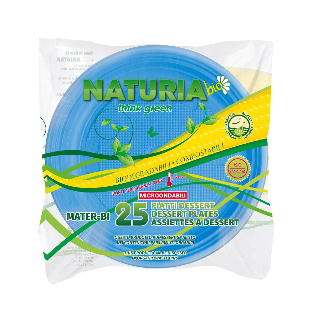 Aristea Natura Bio Piatti Azzurri 25 Pezzi , , large
