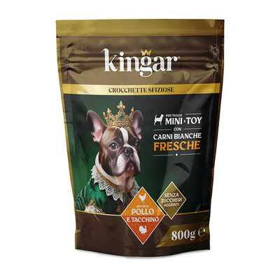 Kingar Dog Busta Crocchette 800g Pollo e Tacchino