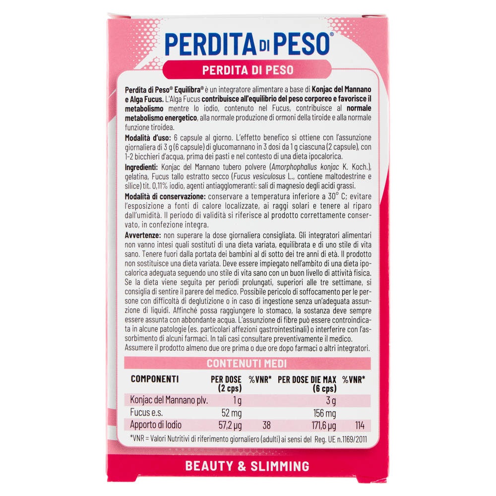 Equilibra Perdita di Peso 60 Capsule 41,7 g,  Equilibra Perdita di Peso 60 Capsule 41,7 g, , large