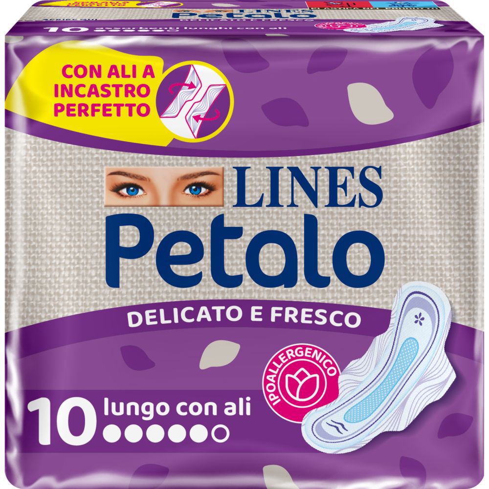 Lines Petalo Blu Assorbente Extra Lungo Con Ali 10 Pezzi - Immagine 3