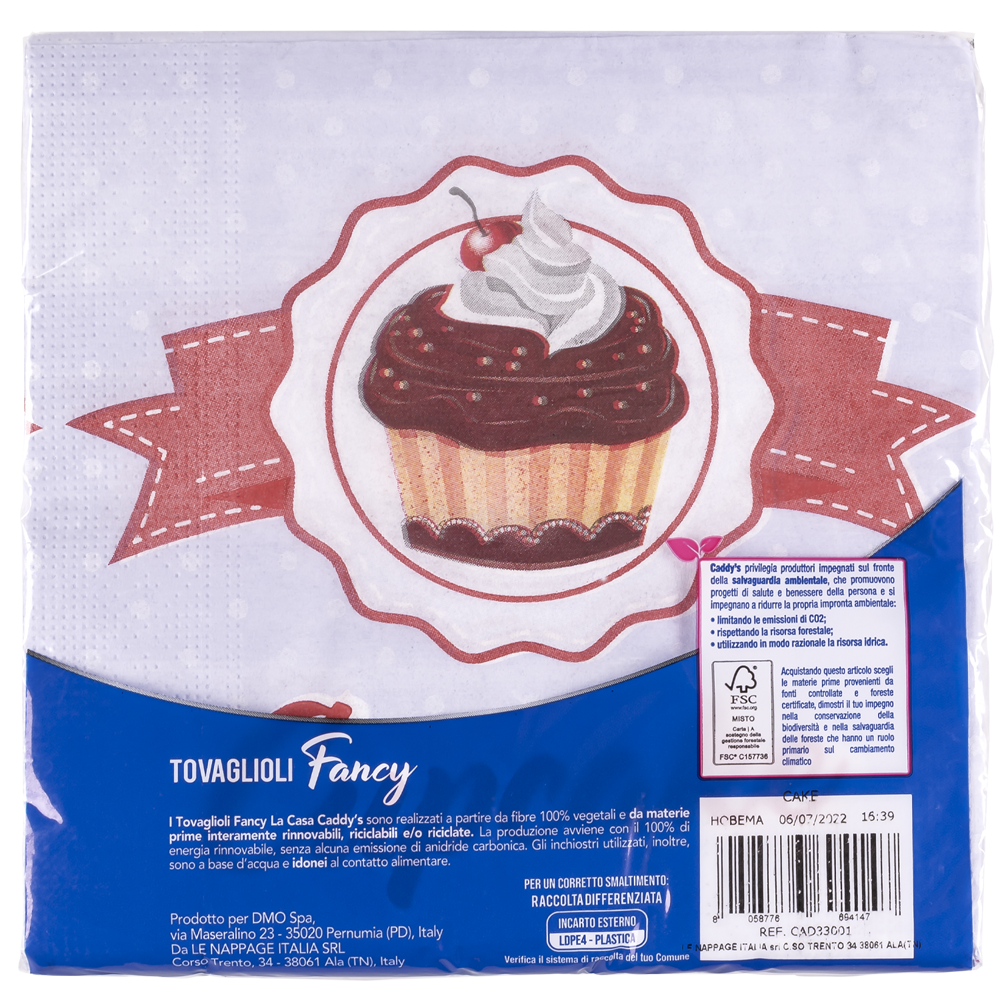 Caddy's Tovaglioli 33x33 Cupcake 40 Pezzi, , large