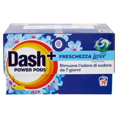 Dash Power Pods Detersivo Lavatrice Capsule + Tocco Lenor Risveglio Primaverile 19 Lavaggi 
