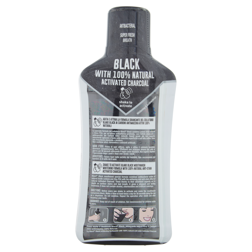 Blanx Black ai Carboni Attivi 100% Naturali Collutorio Sbiancante 500 ml, , large