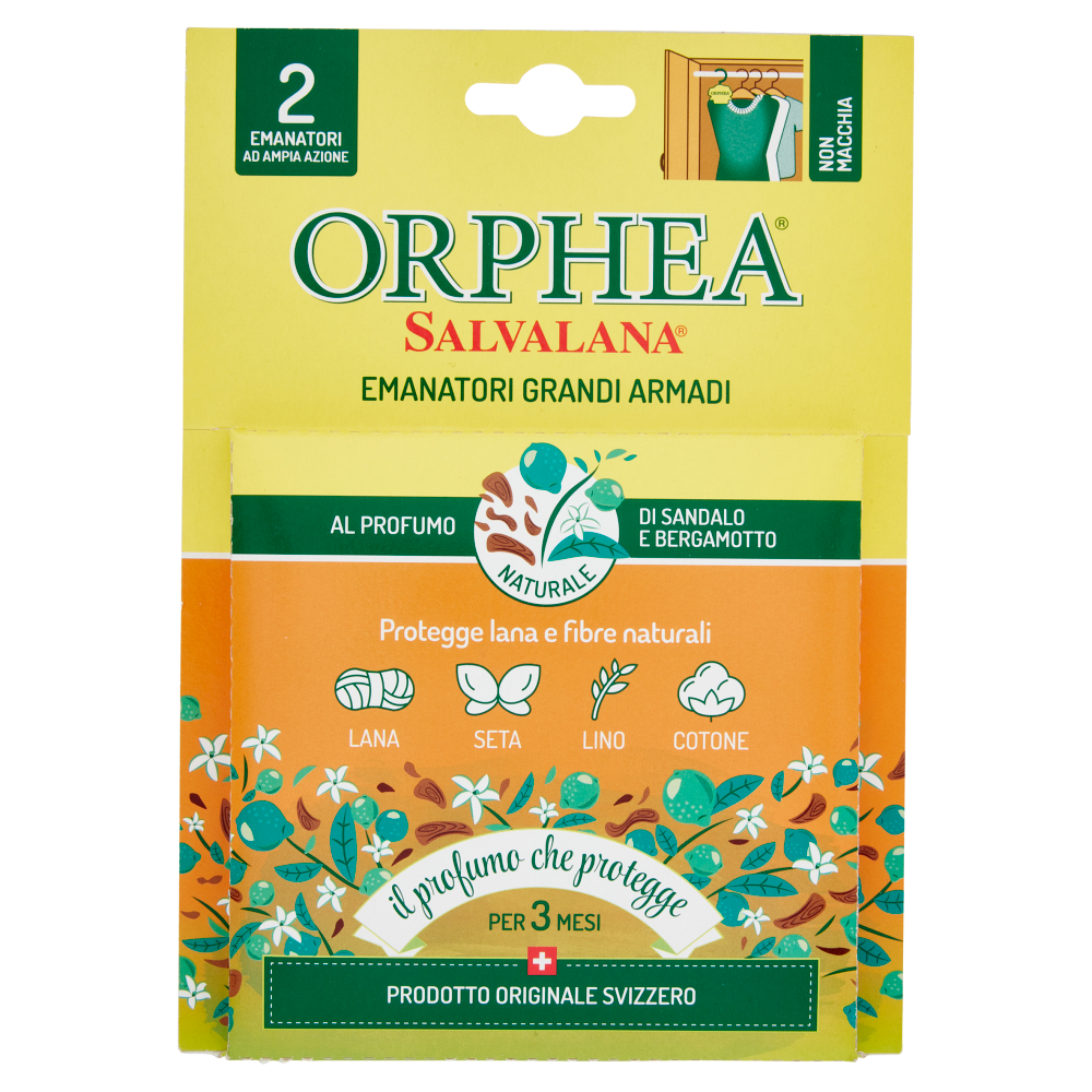 Orphea Salvalana Emanatori Grandi Armadi al Profumo di Sandalo e Bergamotto 2 Pezzi, , large