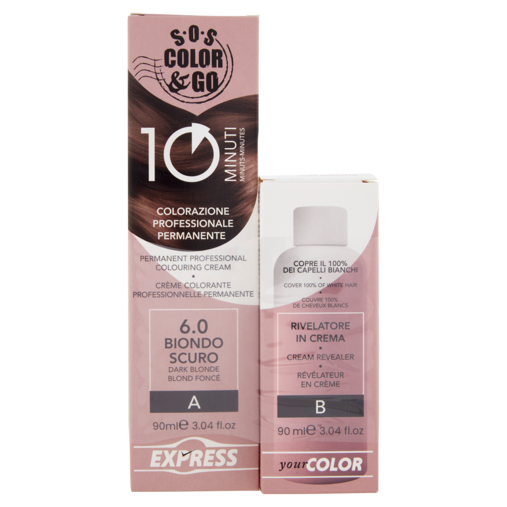 Alama Sos Colorazione Permanente E Rivelatore In Crema 6.0 Biondo Scuro 90Ml - -