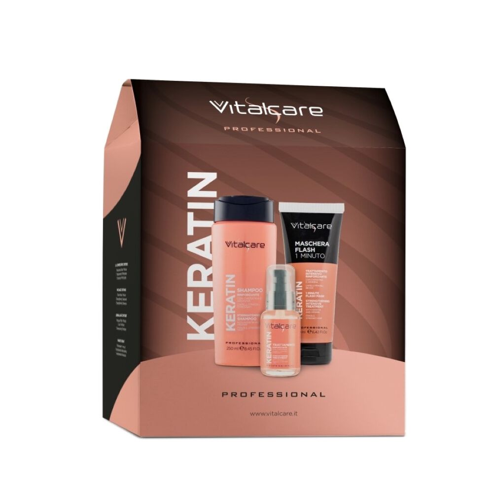 Vitalcare Keratin Shampoo 250ml + Trattamento 50ml + Maschera