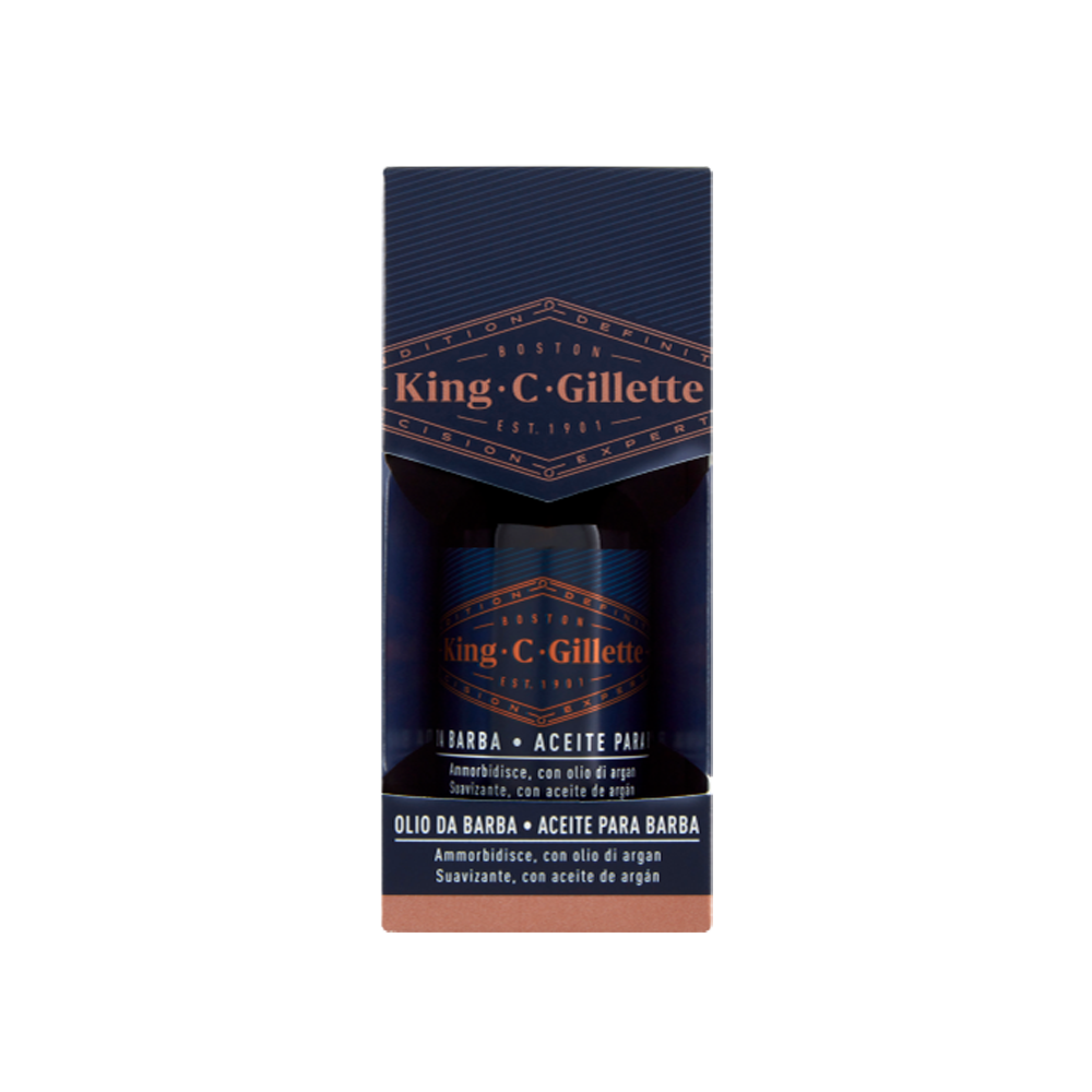 Gillette King C. Olio da Barba con Olii di Argan, Jojoba e Avocado 30 ml, , large
