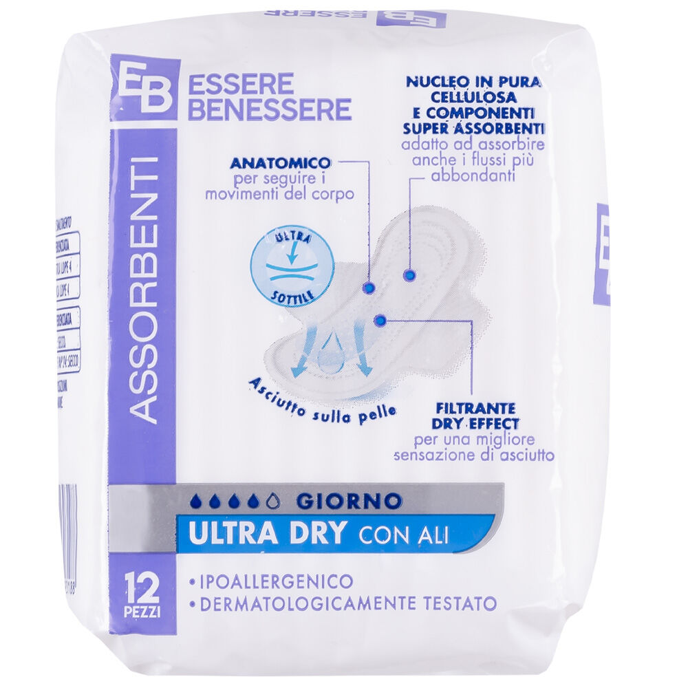 Essere Benessere Ultra Dry con Ali 12 Assorbenti, , large image number null