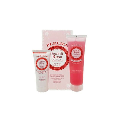 Perlier Petali di Rosa del Lancashire Set: Bagnoschiuma 500 ml e Crema Corpo Idratante 250 ml	