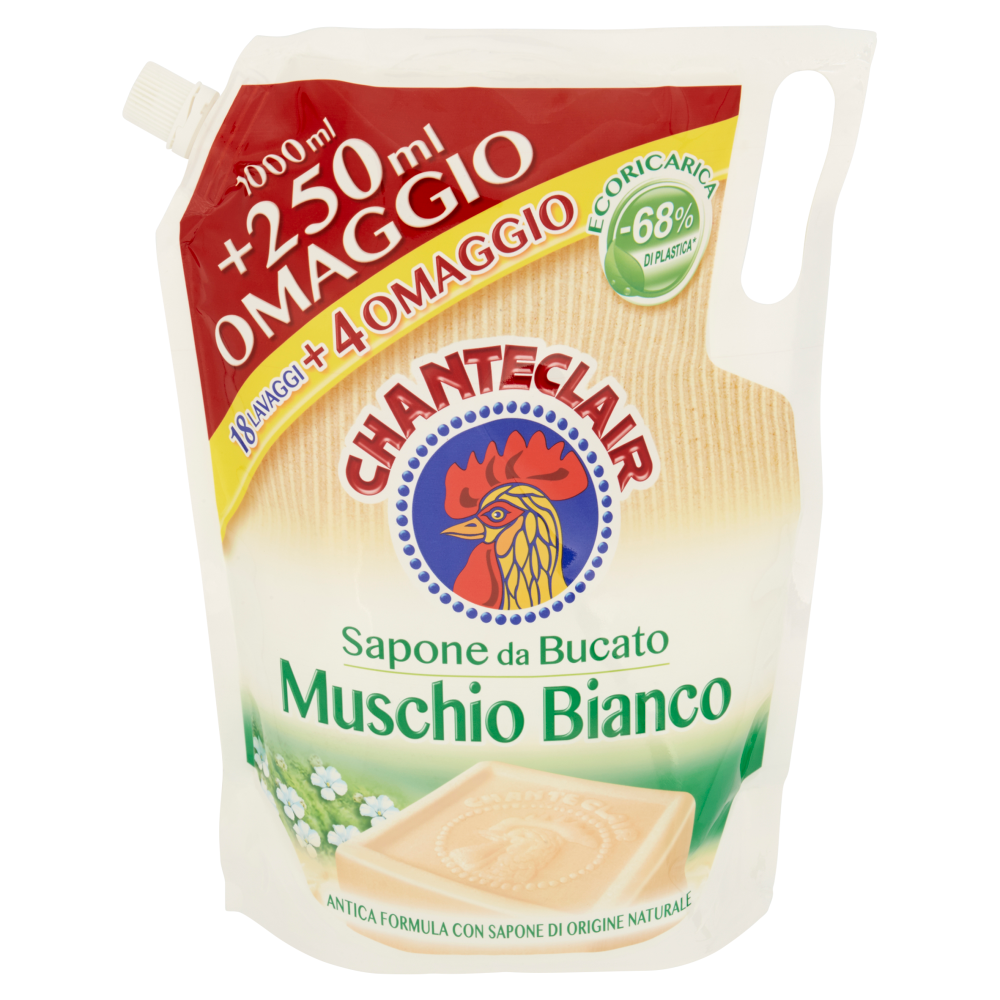 Chanteclair Sapone da Bucato Muschio Bianco Ecoricarica 1250 ml, , large